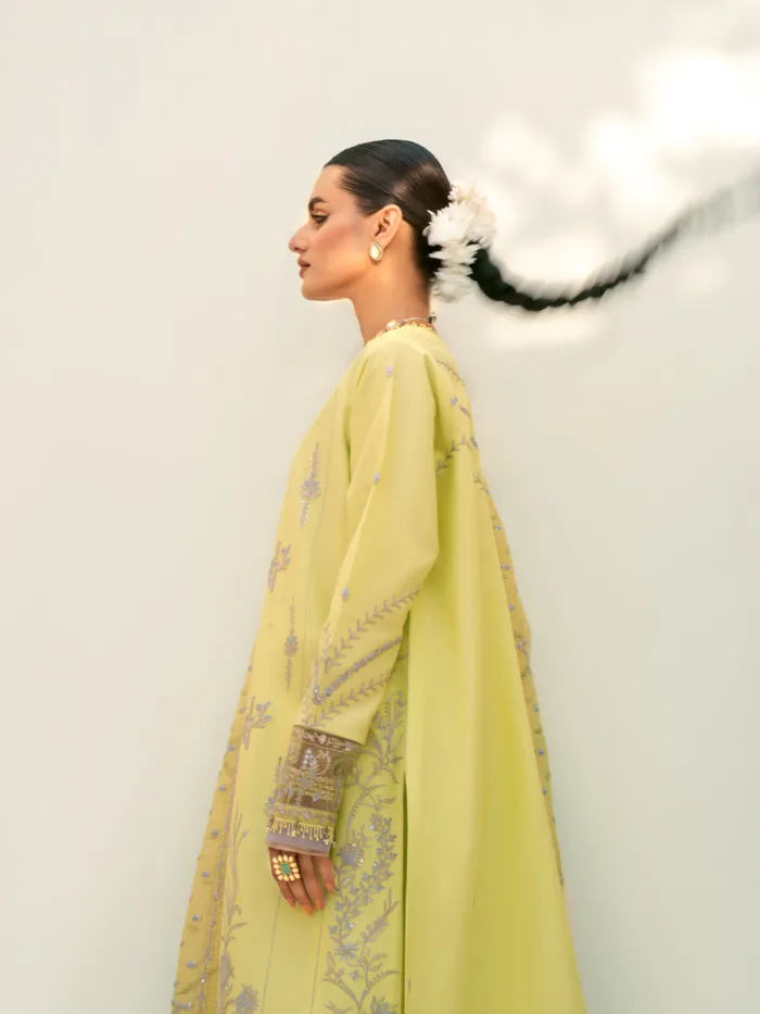 Fozia Khalid Luminary Green Elayne Festive Luxury Lawn Collection - Image 6