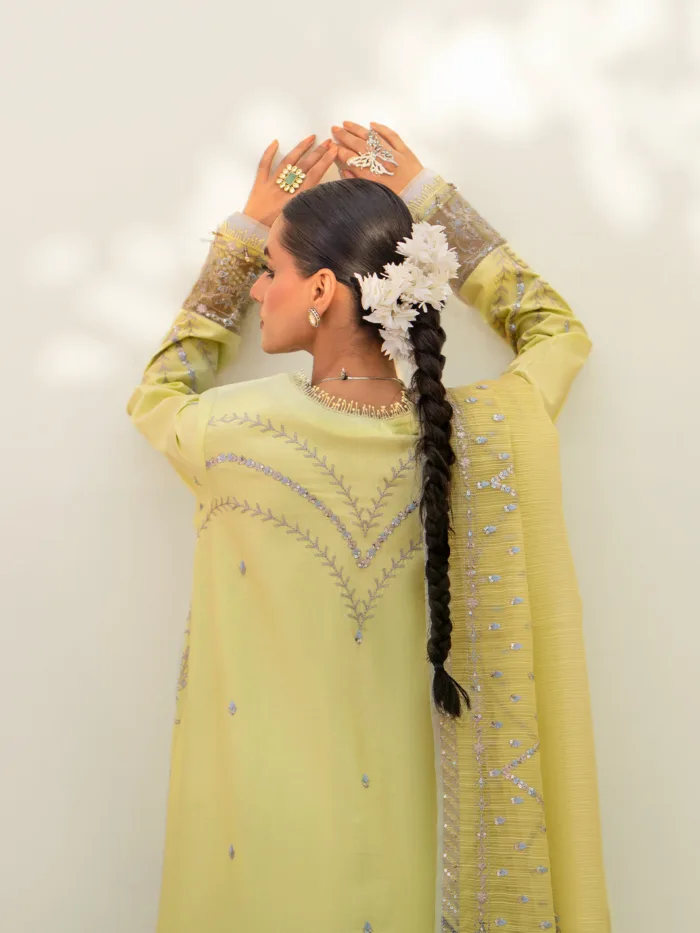 Fozia Khalid Luminary Green Elayne Festive Luxury Lawn Collection - Image 7