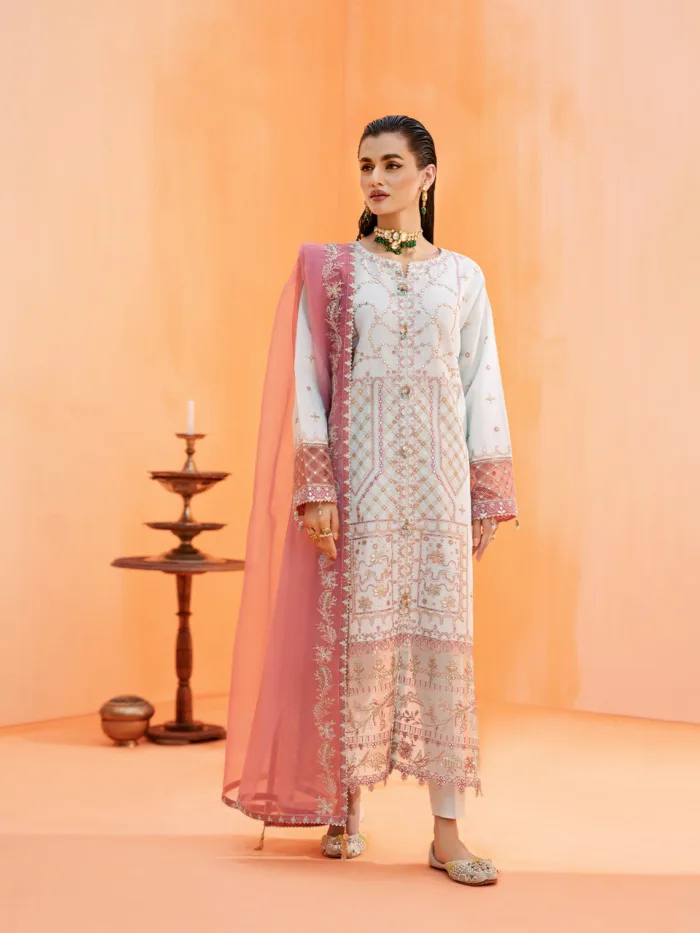 Fozia Khalid Moonlight Jade Elayne Festive Luxury Lawn Collection - Image 3