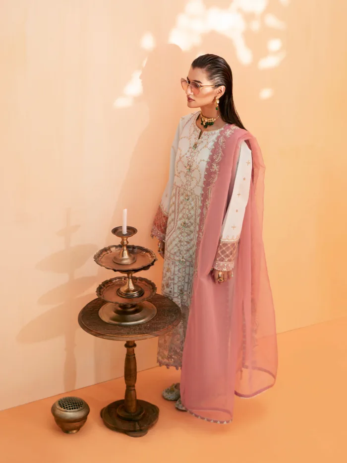 Fozia Khalid Moonlight Jade Elayne Festive Luxury Lawn Collection - Image 4