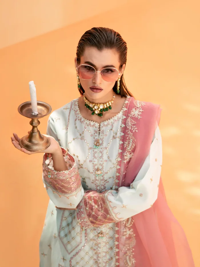 Fozia Khalid Moonlight Jade Elayne Festive Luxury Lawn Collection - Image 7