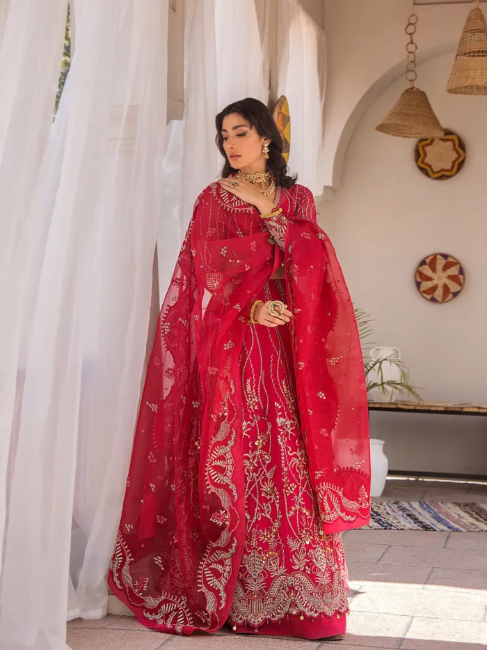 Fozia Khalid Roseate Storie D'Amore Luxury Lawn Collection - Image 4