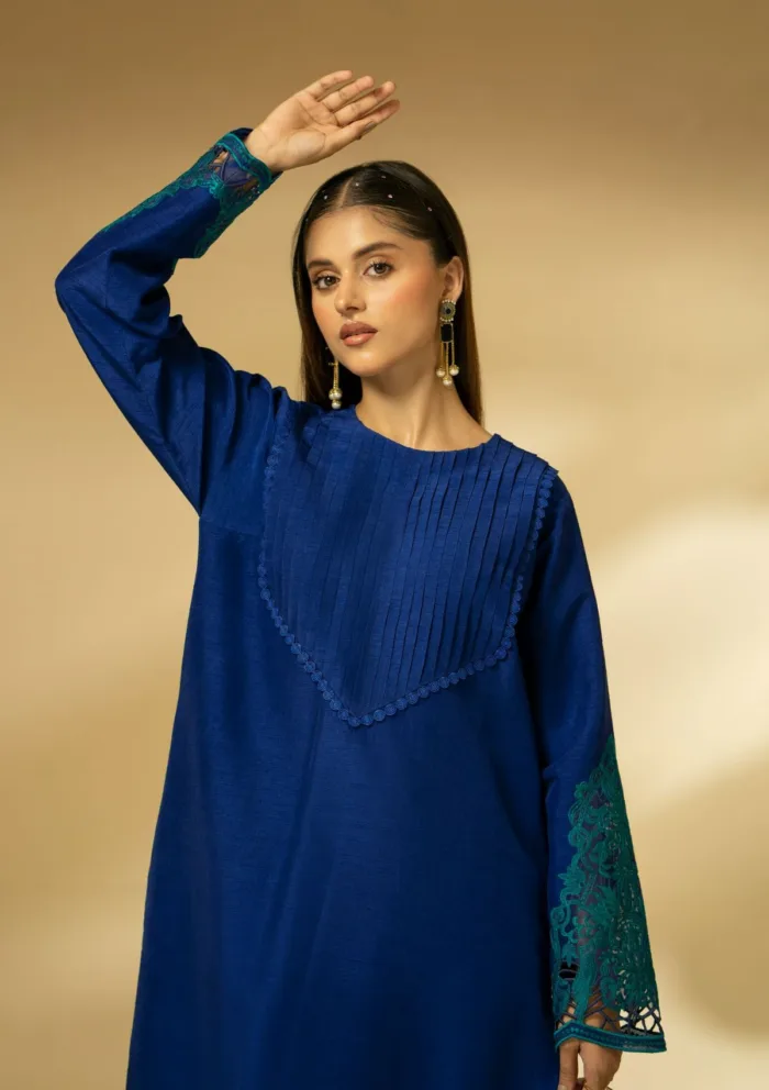 Fozia Khalid Sapphire Elegance D 10 Silk Edit Luxury Lawn Collection - Image 7