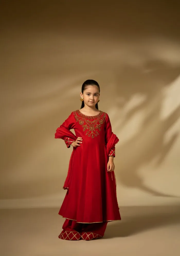 Fozia Khalid Scarlet Dynasty Silk Edit Luxury Lawn Collection - Image 2