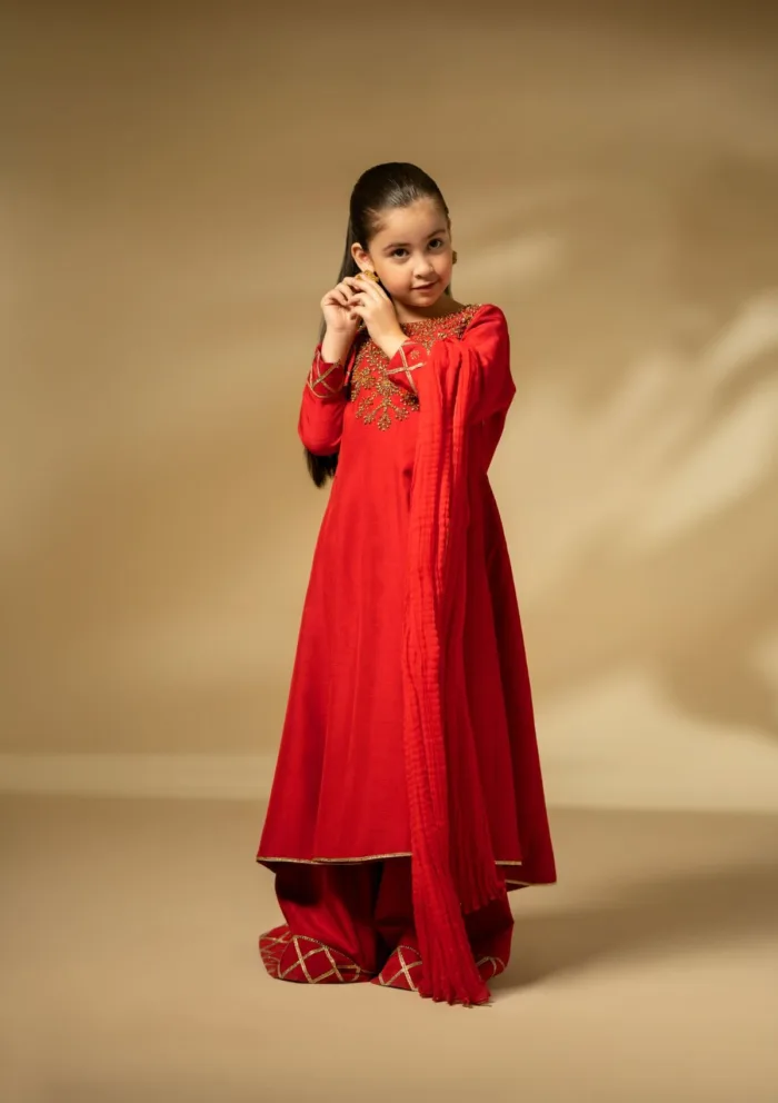 Fozia Khalid Scarlet Dynasty Silk Edit Luxury Lawn Collection - Image 3