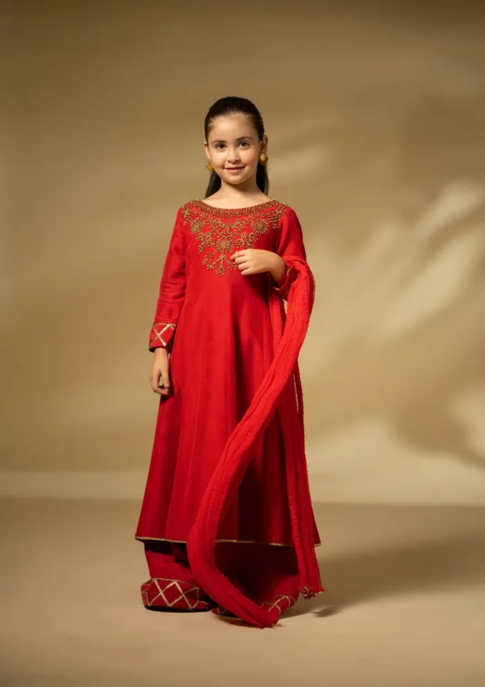 Fozia Khalid Scarlet Dynasty Silk Edit Luxury Lawn Collection - Image 4
