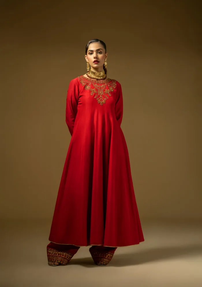 Fozia Khalid Scarlet Dynasty D 04 Silk Edit Luxury Lawn Collection - Image 2