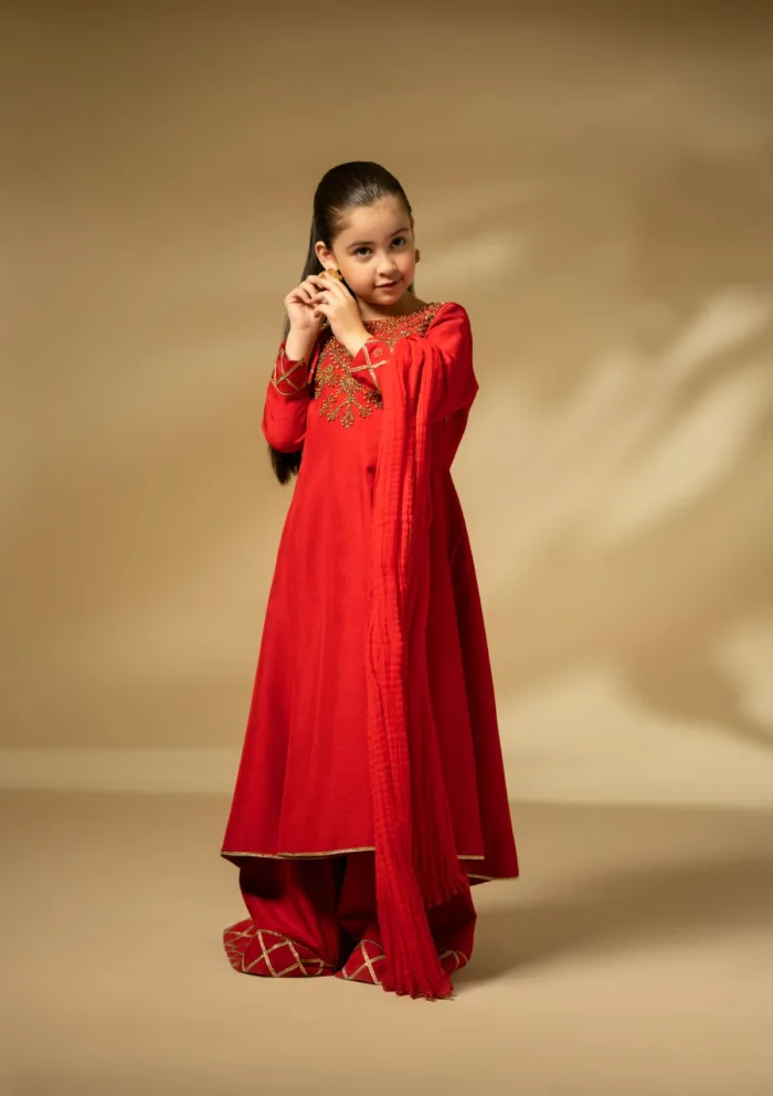 Fozia Khalid Scarlet Dynasty D 04 Silk Edit Luxury Lawn Collection - Image 11