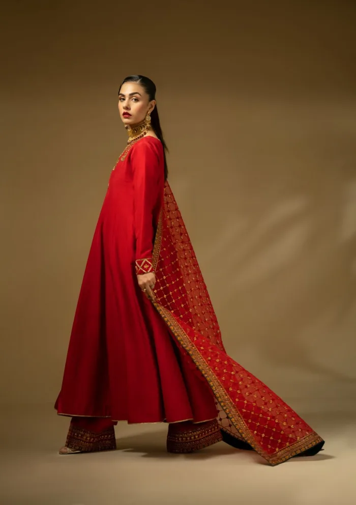 Fozia Khalid Scarlet Dynasty D 04 Silk Edit Luxury Lawn Collection - Image 4