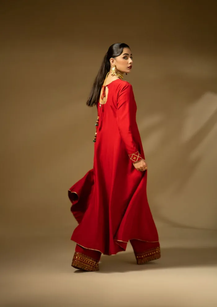 Fozia Khalid Scarlet Dynasty D 04 Silk Edit Luxury Lawn Collection - Image 7