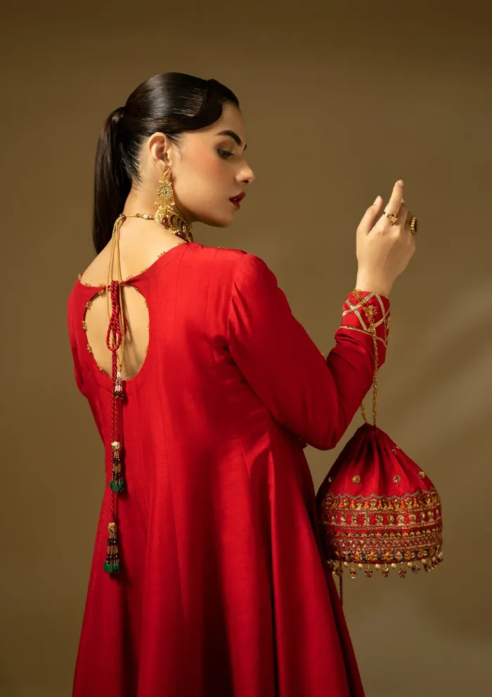 Fozia Khalid Scarlet Dynasty D 04 Silk Edit Luxury Lawn Collection - Image 9