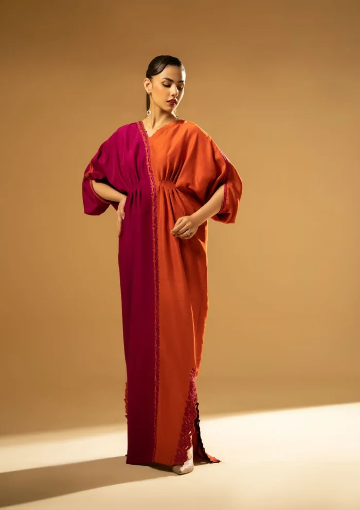 Fozia Khalid Split Tone Kaftan D 07 Silk Edit Luxury Lawn Collection - Image 3