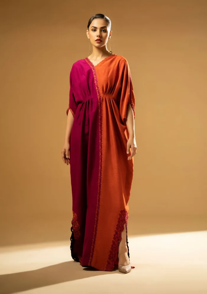 Fozia Khalid Split Tone Kaftan D 07 Silk Edit Luxury Lawn Collection - Image 4