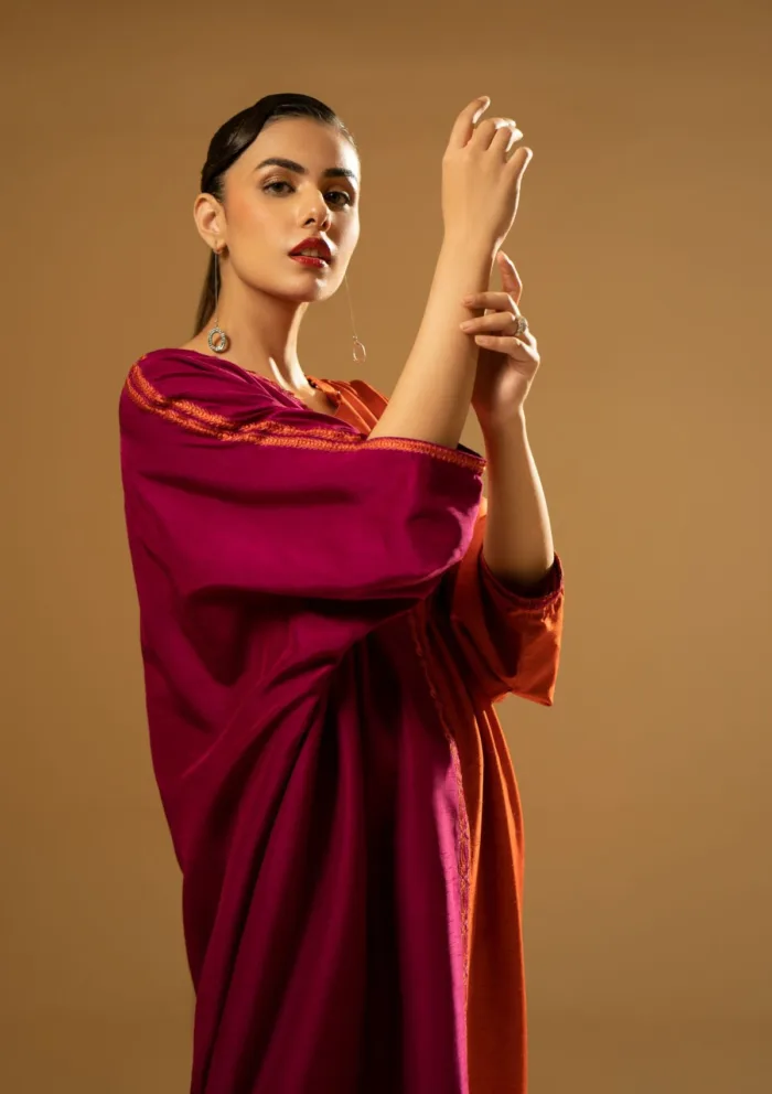 Fozia Khalid Split Tone Kaftan D 07 Silk Edit Luxury Lawn Collection - Image 7