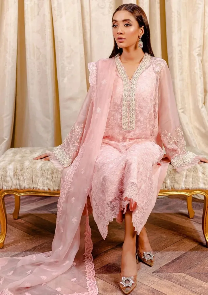 Fozia Khalid VoL 3 Crepe Rose Lumieres Festive Luxury Lawn Collection - Image 3
