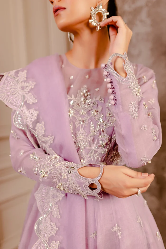 Fozia Khalid VoL 3 Peri Winkle Lumieres Festive Luxury Lawn Collection - Image 7