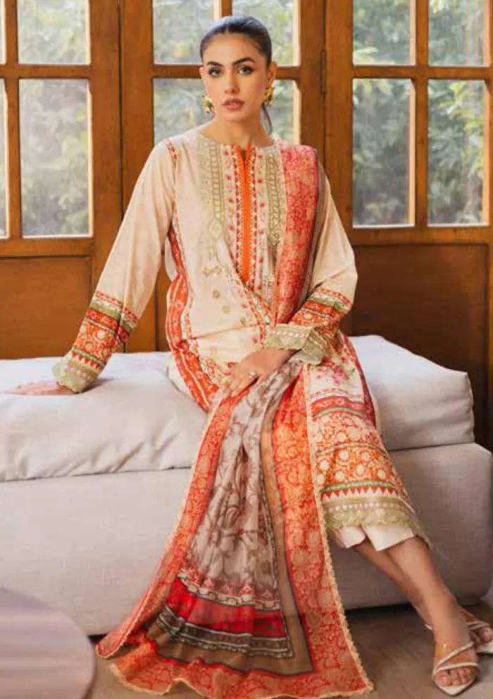 Freesia Premium FW 50074 ZAYNAB Zen Luxury Lawn Collection - Image 4