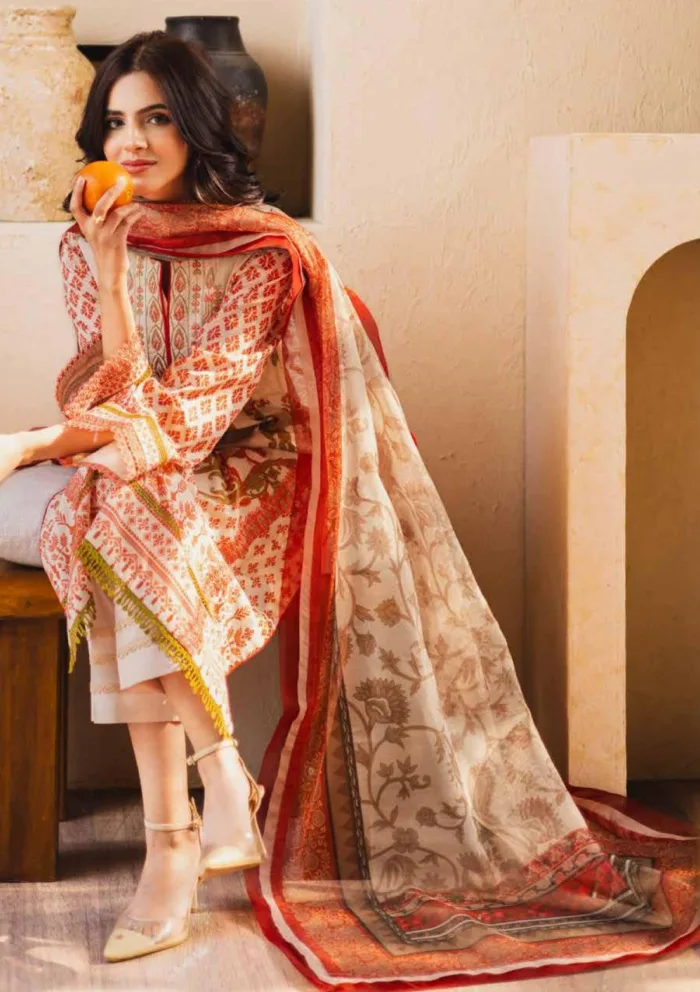 Freesia Premium FW 50079 MANAR Zen Luxury Lawn Collection - Image 3