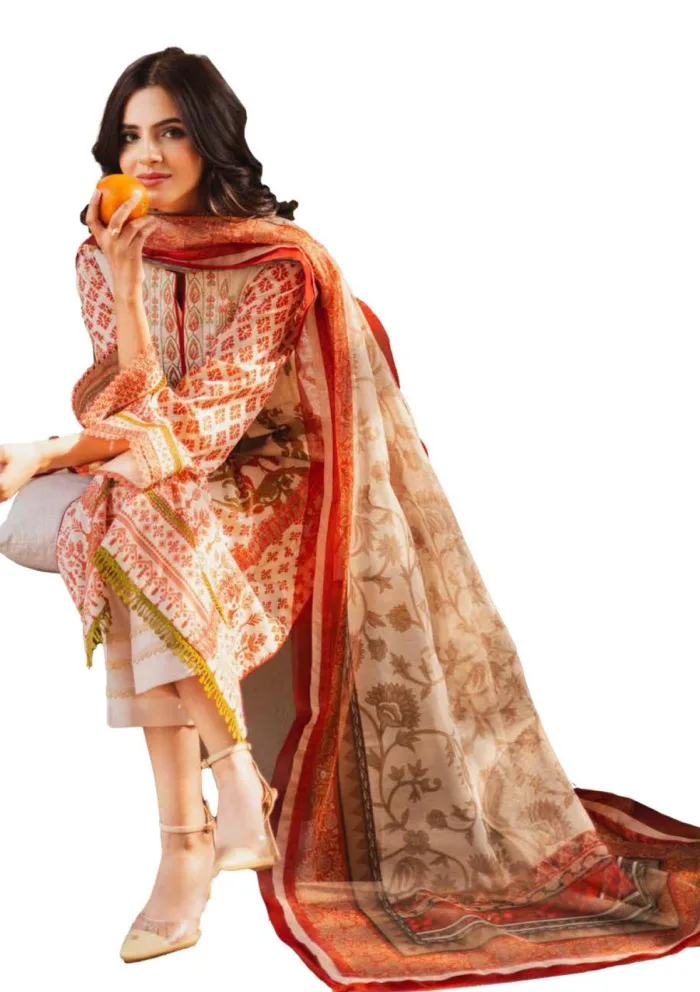 Freesia Premium FW 50079 MANAR Zen Luxury Lawn Collection - Image 4