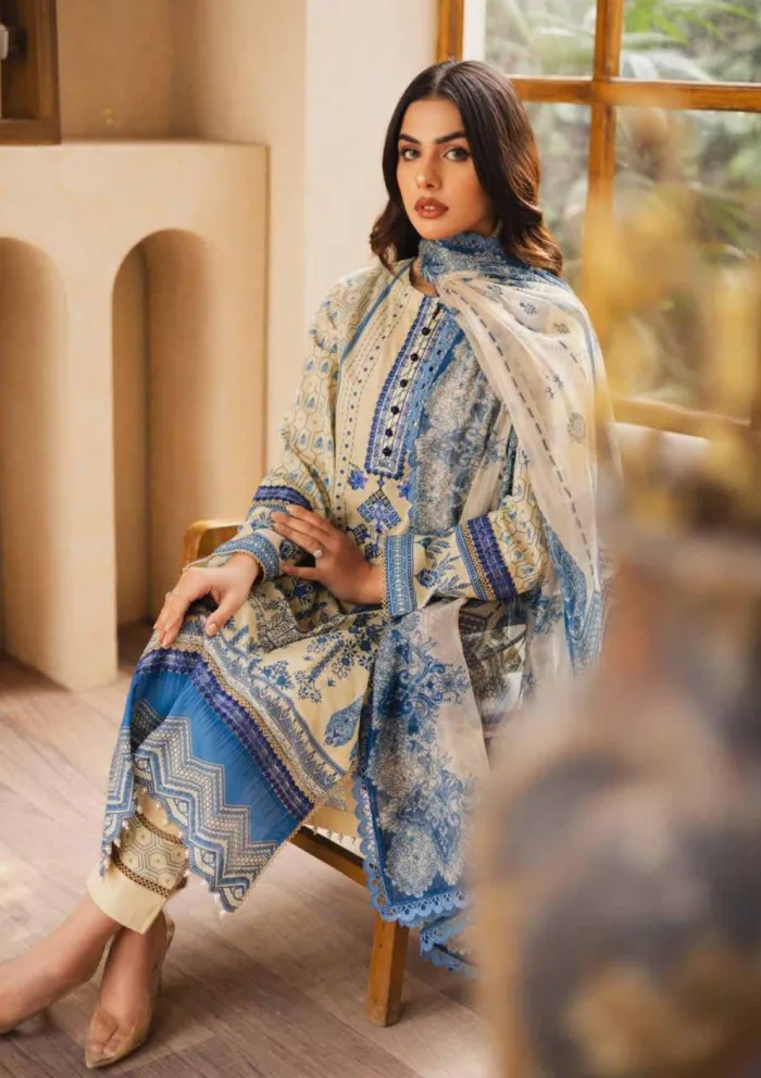 Freesia Premium FW 50085 Najida Zen Luxury Lawn Collection - Image 4
