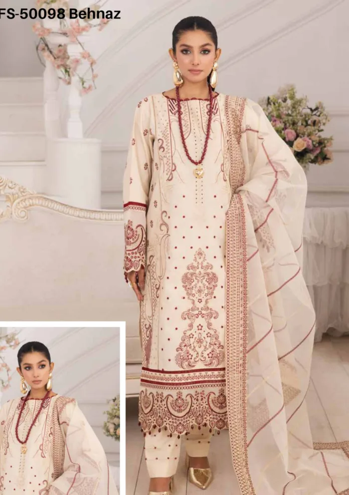 Freesia Premium FW 50098 Behnaz Mira Luxury Lawn Collection - Image 3