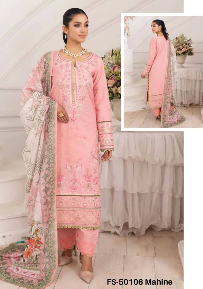 Freesia Premium FW 50106 Mahine Mira Luxury Lawn Collection - Image 2