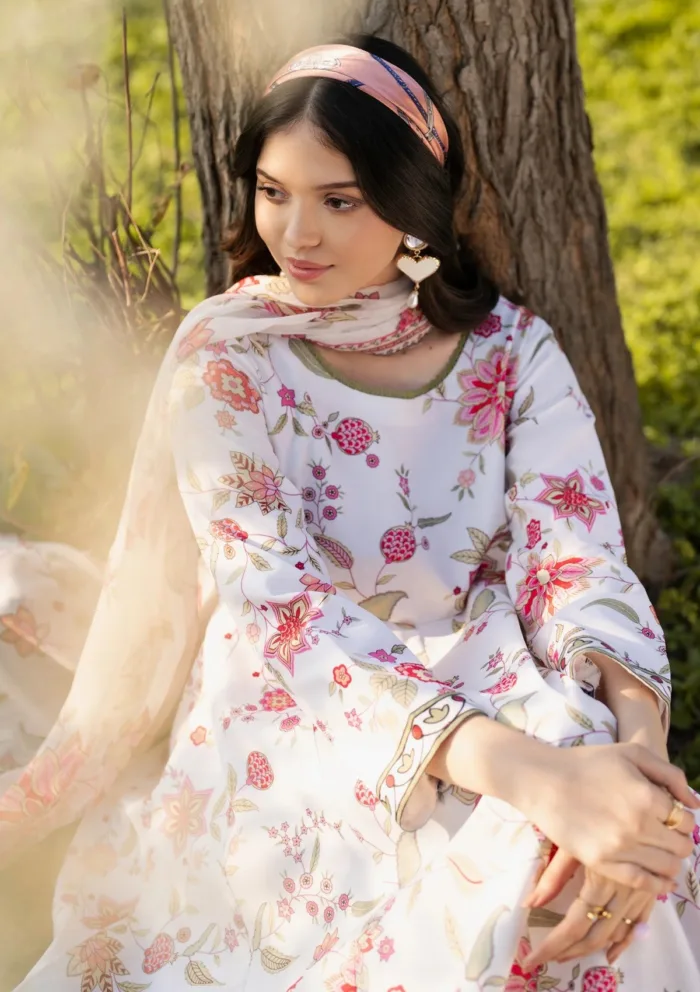 Garnet Clothing Jasmine Muse Floral Soiree Luxury Lawn Collection - Image 2