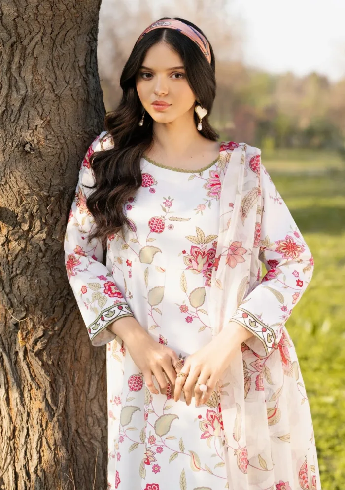 Garnet Clothing Jasmine Muse Floral Soiree Luxury Lawn Collection - Image 3