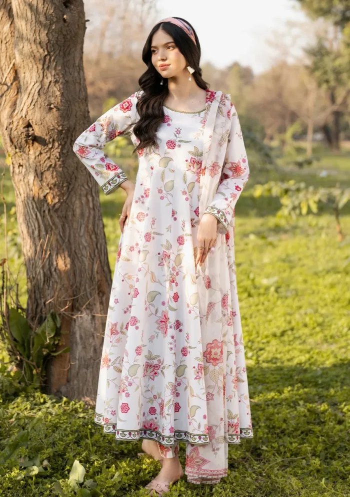 Garnet Clothing Jasmine Muse Floral Soiree Luxury Lawn Collection - Image 4