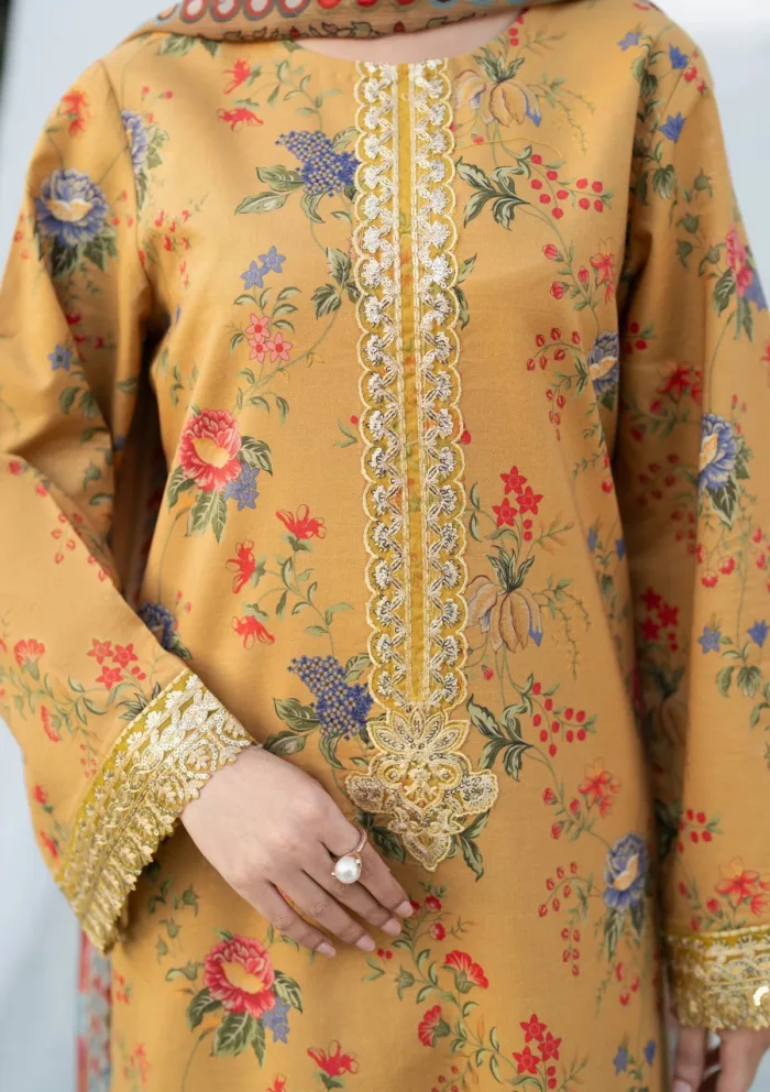 Garnet Clothing Kyla Floral Soiree Luxury Lawn Collection - Image 3