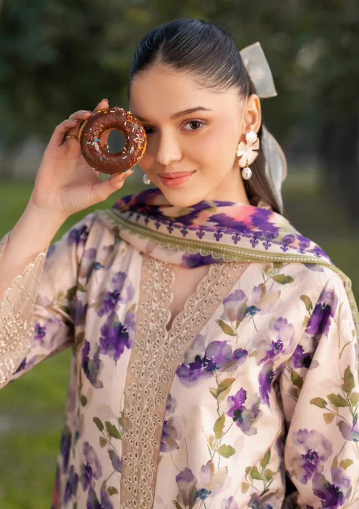 Garnet Clothing Lavender Mist Floral Soiree Luxury Lawn Collection - Image 3