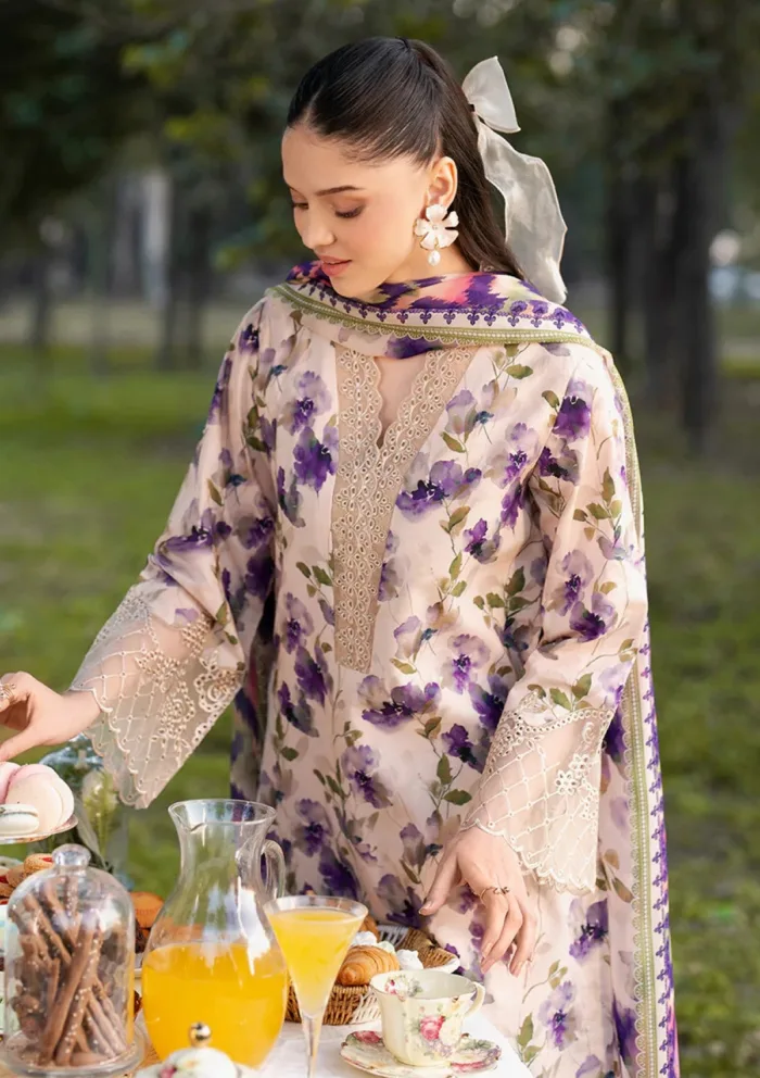 Garnet Clothing Lavender Mist Floral Soiree Luxury Lawn Collection - Image 4