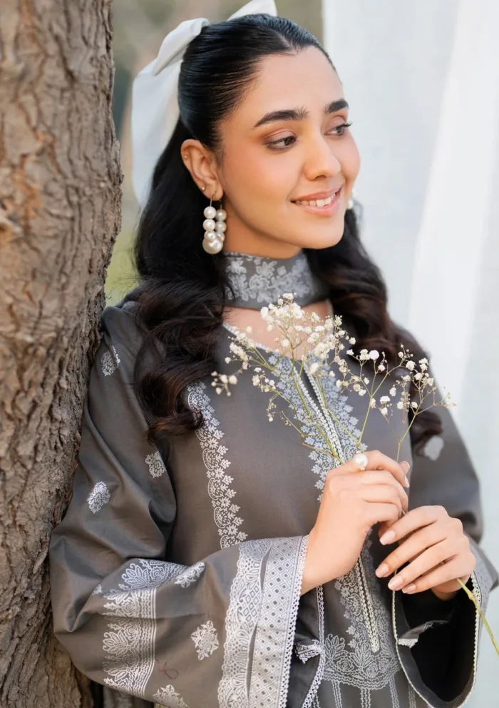 Garnet Clothing Mala Floral Soiree Luxury Lawn Collection - Image 3