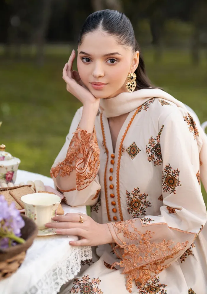 Garnet Clothing Oleanna Floral Soiree Luxury Lawn Collection - Image 2