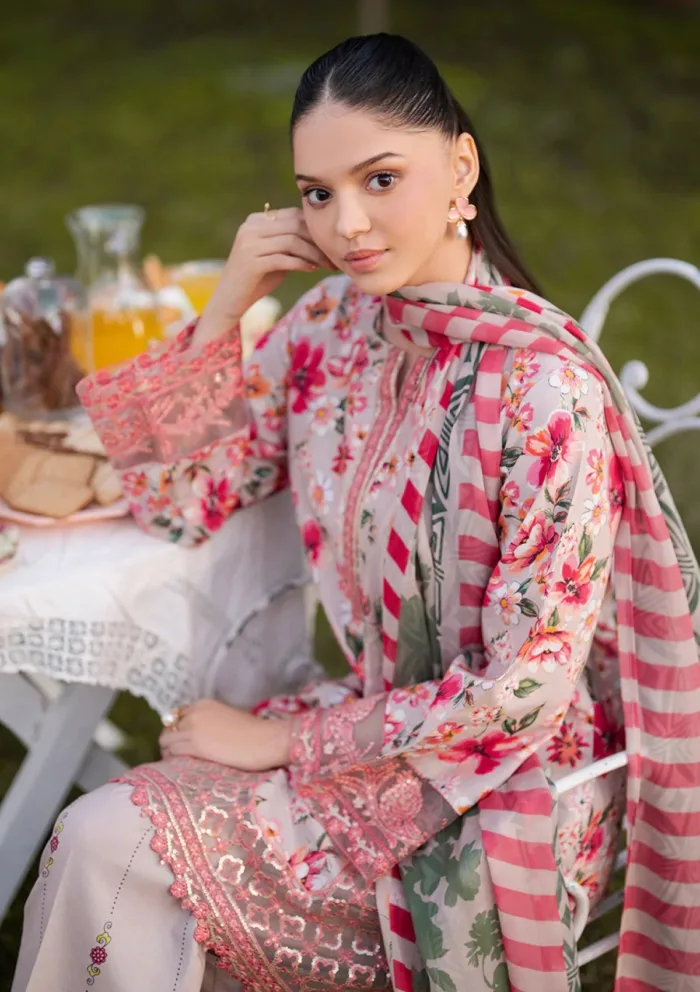 Garnet Clothing Omari Floral Soiree Luxury Lawn Collection - Image 2