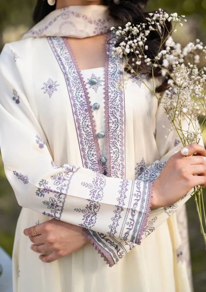 Garnet Clothing Orchird Serenity Floral Soiree Luxury Lawn Collection - Image 4
