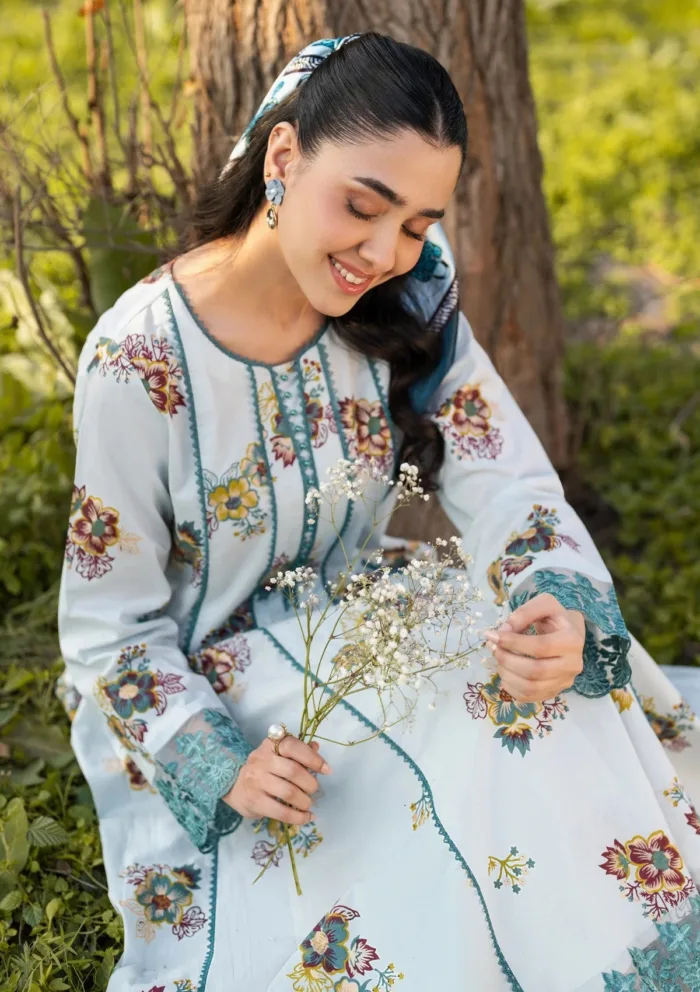 Garnet Clothing Petal Whisper Floral Soiree Luxury Lawn Collection - Image 2