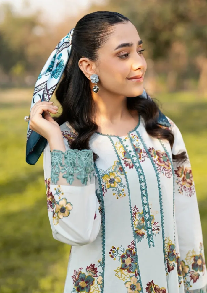 Garnet Clothing Petal Whisper Floral Soiree Luxury Lawn Collection - Image 3