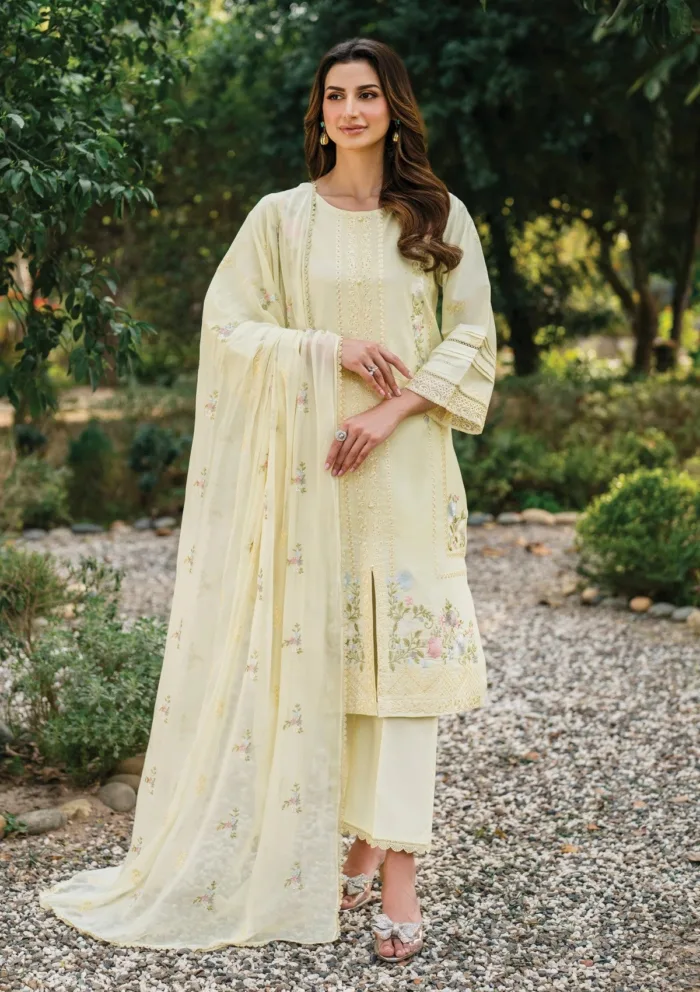 Garnet Clothing Saffron Zahra 25 Luxury Lawn Collection - Image 3