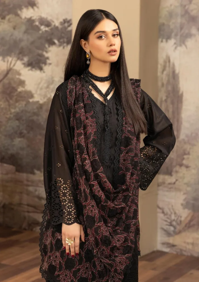 Humdum Chikankari Unstitch HEC25 01 Elegant Luxury Lawn Collection - Image 3