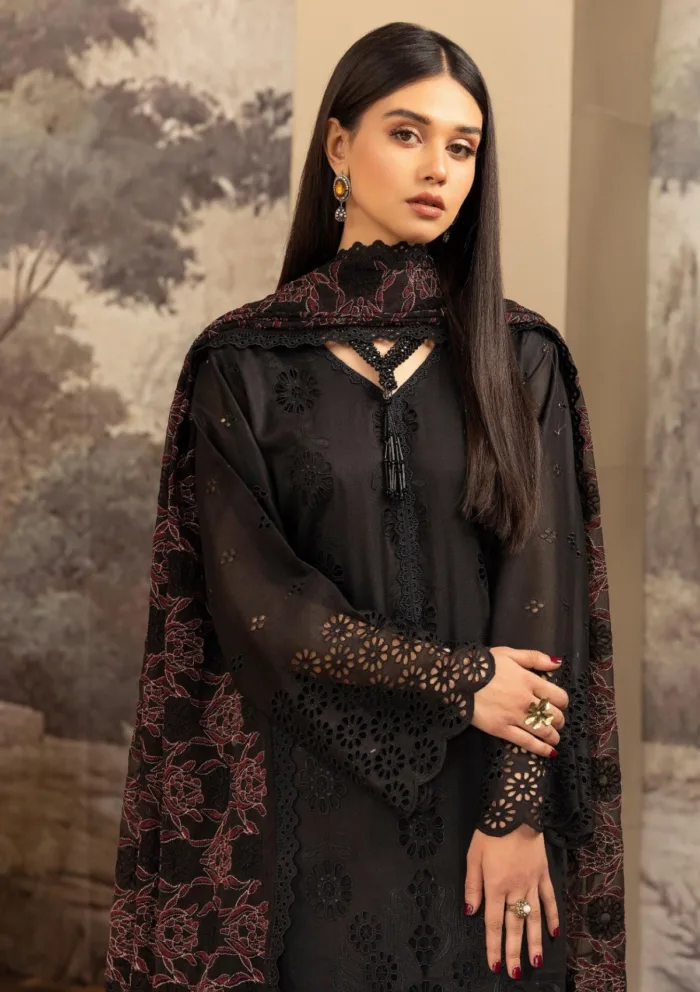 Humdum Chikankari Unstitch HEC25 01 Elegant Luxury Lawn Collection - Image 4