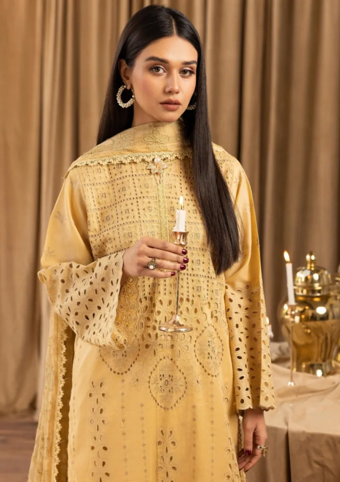 Humdum Chikankari Unstitch HEC25 02 Elegant Luxury Lawn Collection - Image 3