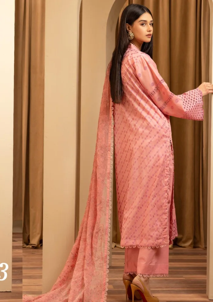 Humdum Chikankari Unstitch HEC25 03 Elegant Luxury Lawn Collection - Image 5