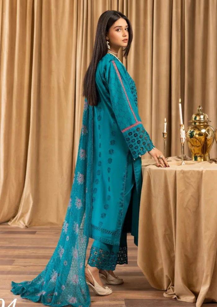 Humdum Chikankari Unstitch HEC25 04 Elegant Luxury Lawn Collection - Image 2