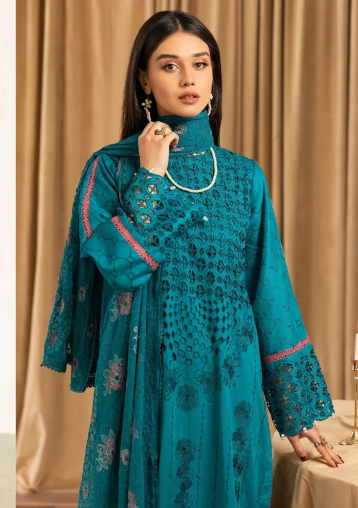 Humdum Chikankari Unstitch HEC25 04 Elegant Luxury Lawn Collection - Image 3
