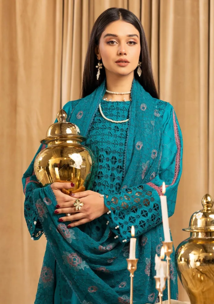 Humdum Chikankari Unstitch HEC25 04 Elegant Luxury Lawn Collection - Image 4