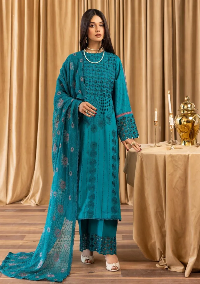 Humdum Chikankari Unstitch HEC25 04 Elegant Luxury Lawn Collection - Image 5
