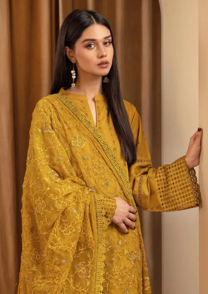 Humdum Chikankari Unstitch HEC25 05 Elegant Luxury Lawn Collection - Image 3