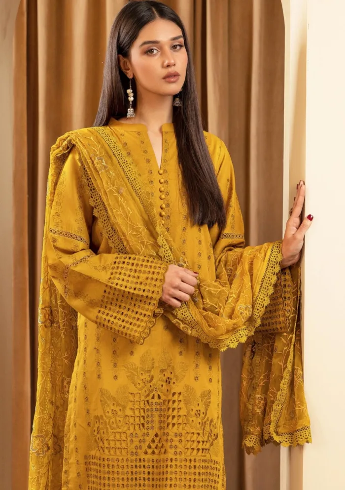 Humdum Chikankari Unstitch HEC25 05 Elegant Luxury Lawn Collection - Image 4
