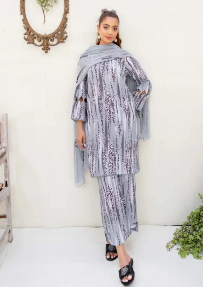 Humdum Unstitched HZU25 02 Ziva Luxury Lawn Collection - Image 3